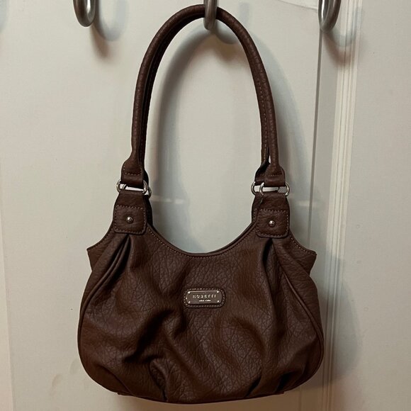 Rosetti New York Woman's Faux Leather double handle shoulder bag. Textured Brown - Picture 1 of 10